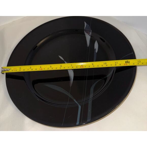Mikasa Galleria Opus Black Calla Lily 12" Platter vintage discontinued - Picture 3 of 3